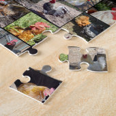 鶏とローターの写真コラージュ ジグソーパズル (側面)