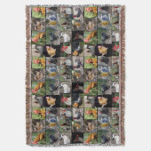 鶏とローターの写真コラージュ スローブランケット (正面縦)