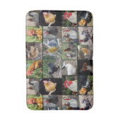 鶏とローターの写真コラージュ バスマット (正面縦)