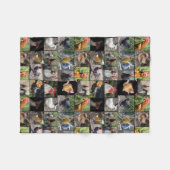 鶏とローターの写真コラージュ フリースブランケット (正面(横))