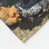 鶏とローターの写真コラージュ フリースブランケット (角)