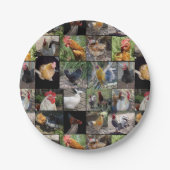 鶏とローターの写真コラージュ ペーパープレート (正面)