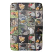 鶏とローターの写真コラージュ、大 バスマット (正面縦)