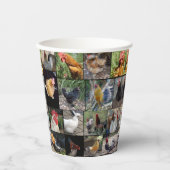 鶏とローターの写真コラージュ 紙コップ (正面)