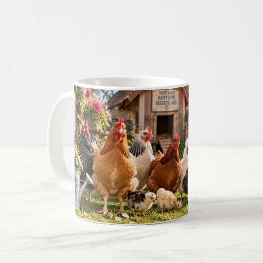 鶏と一緒が最高 コーヒーマグカップ (正面左)