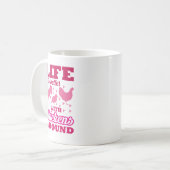 鶏と暮らしはのまわりにピンク コーヒーマグカップ (正面左)