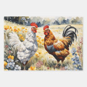 鶏と野草 ラッピングペーパーシート (正面2)
