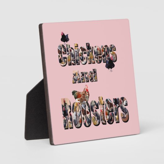 鶏と雄鳥 フォトプラーク (正面)