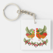 鶏と雌鶏 キーホルダー (正面)