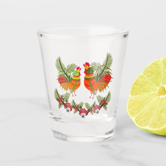 鶏と雌鶏 ショットグラス (正面)
