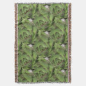 鶏と雛の多肉性自然模様 スローブランケット (正面縦)