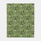 鶏と雛の多肉性自然模様 フリースブランケット (正面)