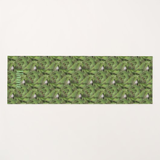 鶏と雛の多肉種自然 パーソナライズされた ヨガマット (正面(横))