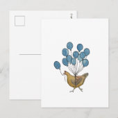 鶏と風船のポストカード ポストカード (正面/裏面)