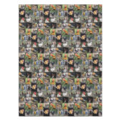 鶏と鶏のコラージュ テーブルクロス (正面)