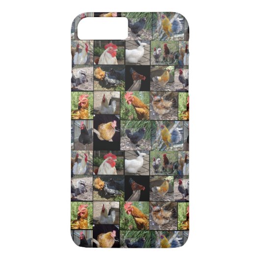 鶏と鶏のコラージュ Case-Mate iPhoneケース (裏面)