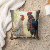 鶏と鶏のユーモア クッション (ブランケット)