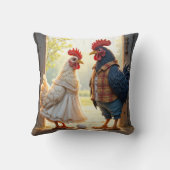 鶏と鶏のユーモア クッション (裏面)
