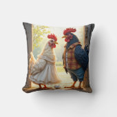 鶏と鶏のユーモア クッション (正面)