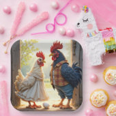 鶏と鶏のユーモア ペーパープレート (パーティー)