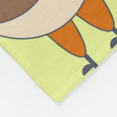 鶏と鶏二羽、卵、花、家、引き出し フリースブランケット (角)