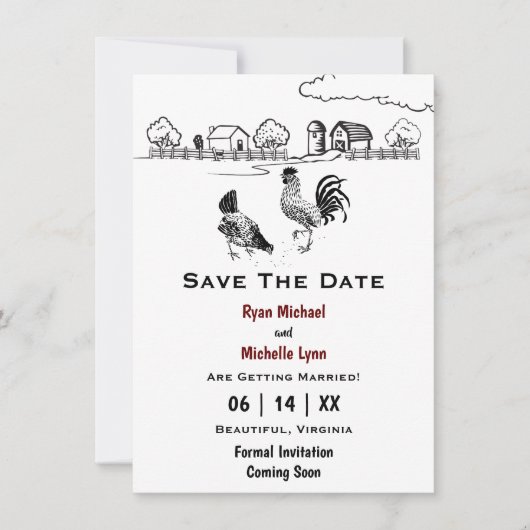 鶏と鶏肉カントリーファーム結婚ズ セーブザデート (正面)