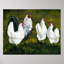 「鶏と鶏」アートプリント ポスター