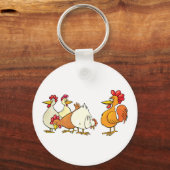 鶏と鶏 キーホルダー (正面)
