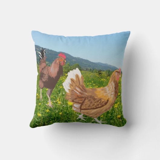 鶏と鶏 クッション (裏面)