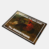 鶏と鶏"私たちのcoopへようこそ"ドormat ドアマット (アングル)