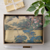 鶏と鶏、紫陽花を持つ鶏、伊藤若冲筆 薄葉紙 (ギフト)