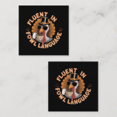 鶏に対する鳥の言語おもしろいデザインに堪能 スクエア名刺 (正面/裏面)