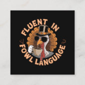 鶏に対する鳥の言語おもしろいデザインに堪能 スクエア名刺 (裏面)