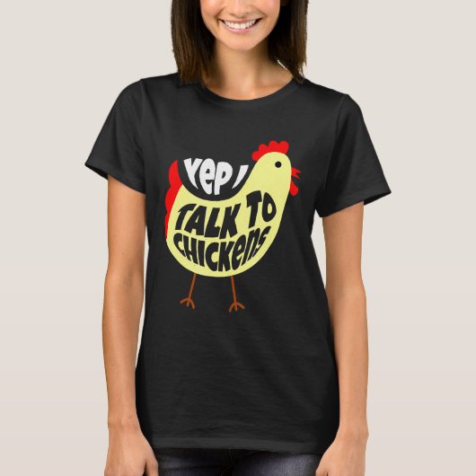 鶏に話し掛ける Tシャツ (正面)