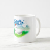 鶏のイラストレーションのマグ コーヒーマグカップ (正面右)