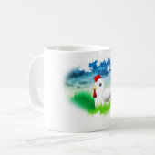 鶏のイラストレーションのマグ コーヒーマグカップ (正面左)