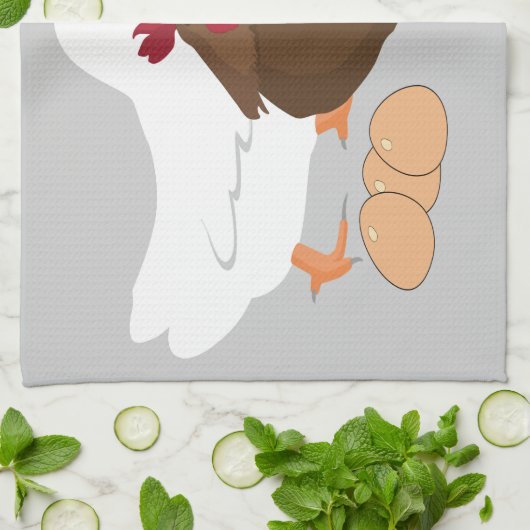 鶏のオンドリは台所タオルに卵を投げつけます キッチンタオル (折り畳み)