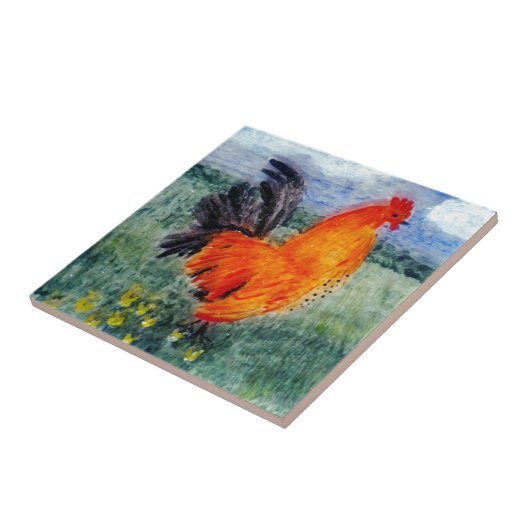 鶏のチキンアート タイル (側面)