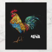 鶏のチキンハワイのアロハハワイの157 ワインラベル (シングルラベル)