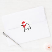 鶏のニワトリ ラウンドシール (封筒)