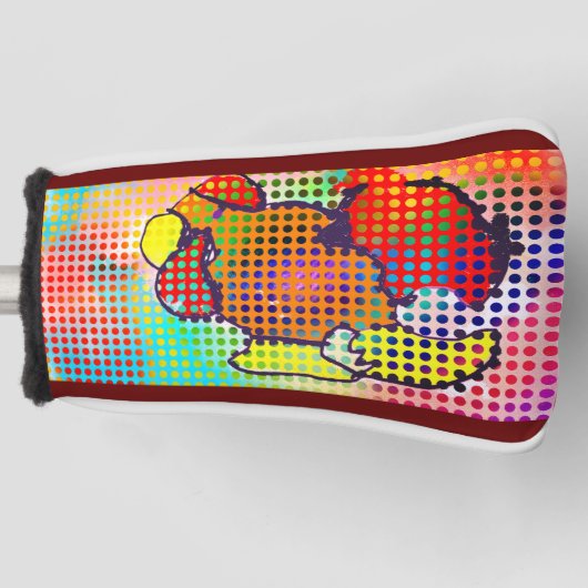 鶏のネクタイを乾かす ゴルフヘッドカバー (正面)