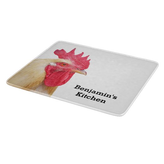 鶏のファーム動物の名パーソナライズされた前カットボア カッティングボード (角)