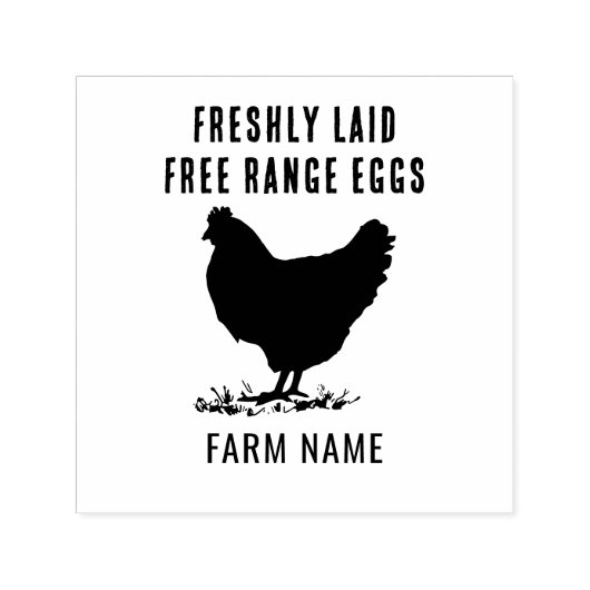 鶏のモチーフを使った生きたての卵 セルフインキングスタンプ (デザイン)