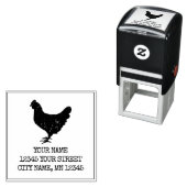 鶏のロゴ自己インク差出人住所スタンプ セルフインキングスタンプ (インサイチュ)
