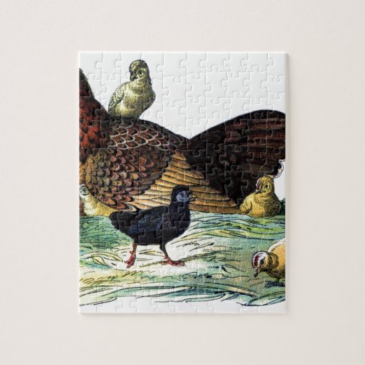 鶏のヴィンテージ動物 ジグソーパズル (縦)