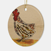 鶏のヴィンテージ セラミックオーナメント (左)
