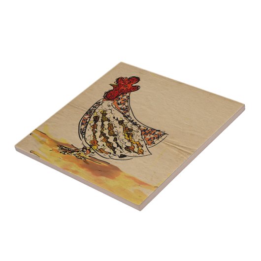 鶏のヴィンテージ タイル (側面)