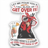 鶏の上に背の高いグラスを注ぎよう シール (正面)