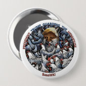 鶏の中のキツネ 缶バッジ (正面&裏面)