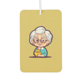 鶏の付いた老婦人 カーエアーフレッシュナー